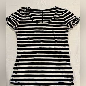 Talbots size small black-and-white striped T-shirt
